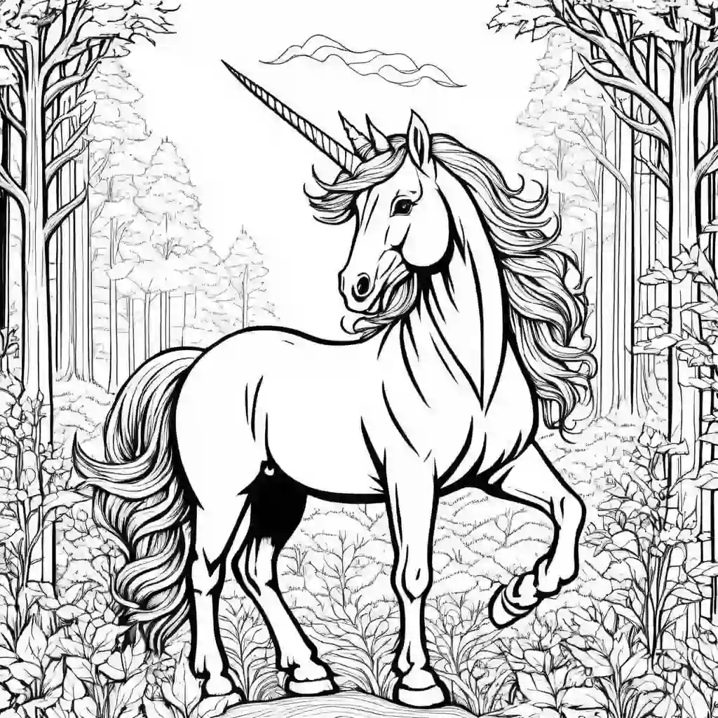 Unicorns coloring pages